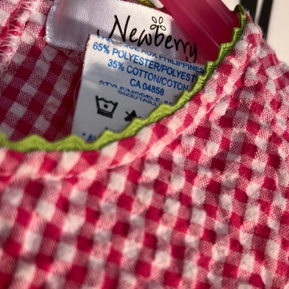 Pink Gingham Dress with Floral Design - Picture 4 of 8